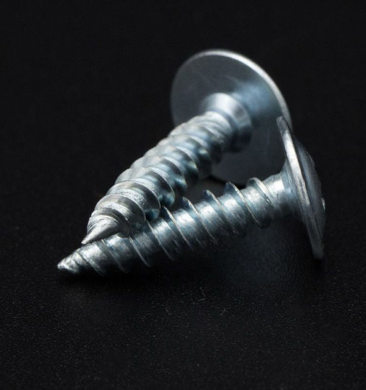 Large flat head self-tapping screw