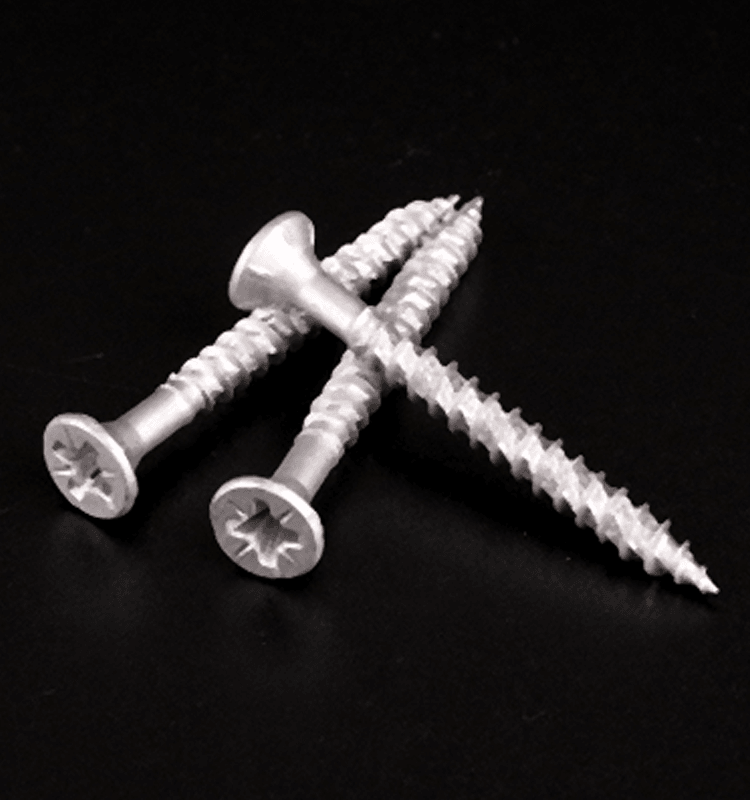 Double countersunk head six rib pattern screw