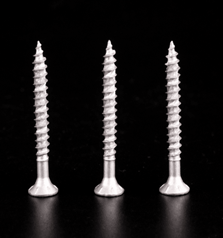 Double countersunk head six rib pattern screw